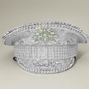Rhinestone Pointed Spike Studded Captain Hat